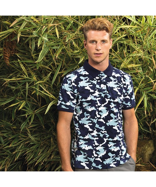 Plain Camo piqué polo Asquith & Fox 200 GSM